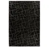 Paris Prix Tapis Géométrique à Poils Longs Bijou Noir & Or 200 x 290 cm