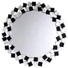 Miroir Mural Design Mosaic 80cm Argent & Noir