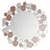 Miroir Mural Design Bubble 80cm Argent & Rose