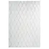 Paris Prix Tapis Shaggy Géométrique Vivica Blanc & Bleu Gris 80 x 250 cm