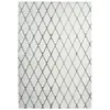 Tapis Shaggy Géométrique Vivica Blanc & Anthracite 80 x 150 cm