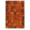 Paris Prix Tapis Patchwork en Cuir Fait Main Voila Orange 160 x 230 cm