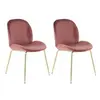Paris Prix Lot de 2 chaises design "charlize" 90cm rose & or