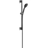 DURAVIT Ensemble Colonne de douche métal Barre de douche avec flexible 1,6m et douchette chrome, 70x2x7cm, Noir mat