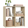 WOLTU Bibliothèque, étagère rangement avec 4 cubes, meuble rangement, en bois d'ingénierie,chêne clair