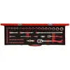 Coffret de douilles GEDORE - Composition de douilles 1/4" + 1/2", 49 pièces en acier