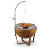 Braséro avec barbecue - blumfeldt fire globe - ø 60cm acier - brun