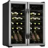 Klarstein Vinamour Cave à vin 2 zones de réfrigération 36 bouteilles 7 étagères Commande tactile Protection UV Noir