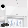 KLARSTEIN Kronleuchter xl Hotte îlot aspirante 90cm 590m³/h led classe a Blanc