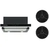 KLARSTEIN Vinea Hotte îlot 60cm + 2 filtres recyclage d'air 610m³/h no...