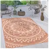 Tapis Exterieur Terrasse Salon Cuisine Motif Oriental Marocain Moderne Ethnique 240x340 cm, Abricot - Paco Home