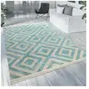 Tapis Extérieur Bleu Blanc Balcon Terrasse Motif Losanges Design Scand...