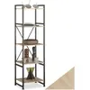 TECTAKE Étagère bibliothèque style industriel anti-basculement bois clair