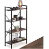 Tectake Étagère bibliothèque style industriel anti-basculement bois foncé