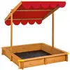 TECTAKE Bac à sable cabane de jardin avec toit réglable rouge TU