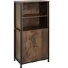 TecTake Buffet style industriel pieds réglables 60 x 38 x 125 cm bois foncé TU