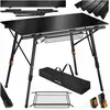 TECTAKE Table de camping Tina en aluminium, pliable et réglable en hauteur - noir
