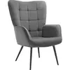 Tectake fauteuil rembourré accoudoirs et dossier ergonomique HYGGE