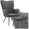 Tectake fauteuil rembourré accoudoirs et dossier ergonomique HYGGE