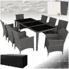 TecTake Salon de jardin Avec cadre en aluminium Résistant aux intempéries et UV