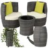 TecTake Salon de jardin cadre aluminium Rembourrage épais empliable gris