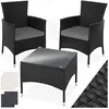 TECTAKE Salon de jardin 2 personnes Résistant aux UV 2 sets de housses noir TU