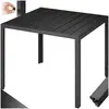 TECTAKE Table de jardin en Aluminium Surface de la table en aspect bois