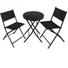 TECTAKE Ensemble table et chaises de jardin bistrot Pliable 2 personnes noir