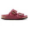 Sandales femme Birkenstock Arizona Shearling Suede Leather Rouge 39 Ét...