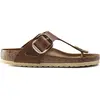 Birkenstock Femme Gizeh Big Buckle Cognac, Oiled Leather Flip Flops, 39 EU