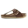 Sandales femme Birkenstock Gizeh Big Buckle Natural Leather Oiled Marr...