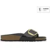 Mules étroites Madrid Big Buckle cuir patiné Birkenstock