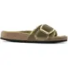 Sandales femme Birkenstock Madrid Big Buckle Shearling Oiled Leather V...