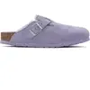 Sabots avec fourrure d’agneau cuir suède femme Birkenstock Boston Viol...