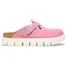 Sabots femme Birkenstock Boston Chunky Suede Leather Rose 35 Étroit 10...