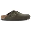 Sandales en cuir suédé Birkenstock Boston Vert 36 Étroit 1024714