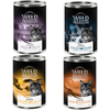 Wild Freedom Adult Sterilised 6 x 400 g - sans céréales pour chat - lot mixte (2 x pur poulet, 2 x colin, 1 x lapin, 1 x canard)