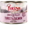 6x200g Adult : filet de poulet, dinde, saumon Purizon Boîtes pour chat : -15 % !