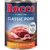 Rocco Classic Pork 6 x 400 g pour chien boeuf, coeurs de volaille