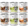 Lot mixte Wolf of Wilderness Adult pour chien - 6 x 800 g: agneau, san...