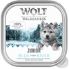 Wolf of Wilderness JUNIOR Duo de protéines 6 / 24 barquettes de 150 g pour chiot - 6 x 150 g Blue River   poulet, saumon