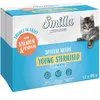 Smilla Young Sterilised Bouchées en sauce avec légumes pour chat - saumon, potiron (12 x 85 g)