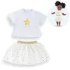 Corolle Ensemble Jupe et T-Shirt Ivoire/Or - Ma Corolle