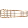 Gabion rouillé 100 cm x 20 cm x 20 cm (L x H x P), maille 5 cm x 5 cm, spirale
