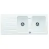 SCD Evier 2 bacs 1 égouttoir finition en céramique ARCHITECTURA coloris blanc