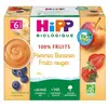 Hipp Bio 100% Fruits Coupelle Pommes Bananes Fruits Rouges +6m 4 x 100...