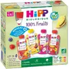 Hipp Bio 100% Fruits Gourde Multipack 4 variétés +4m 8 x 90g