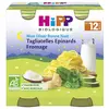 HiPP BIOLOGIQUE Bonne Nuit Tagliatelles Epinards Fromage pots 2x250g