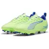 PUMA Ultra 5 Play FG/AG Jr Soccer Shoe, Fizzy Apple White-Bluemazing, 38.5 EU
