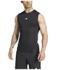 adidas T-shirt de training sans manches compression TECHFIT noir XL
